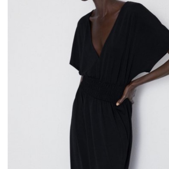 Zara Black Jersey Dress Size Small - Picture 2 of 15